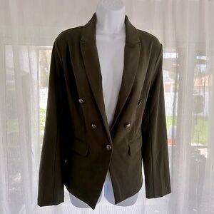 Olive Green  Double-Breasted Women's Blazer medium